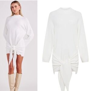 SNDYS Sundays Bentley Wrap Mini Dress in White